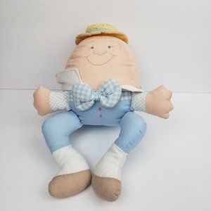 Humpty Dumpty Baby Rattle Chime Vintage House of Hatten Cloth Toy Egg Lovey